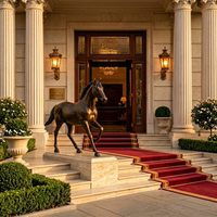 Life-Size Bronze Horse Sculpture — Cantering Stallion in Dark Patina