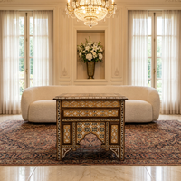 Moroccan Andalusian Low Table — Mother of Pearl, Camel Bone & Wood Marquetry