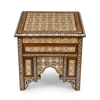 Moroccan Andalusian Low Table — Mother of Pearl, Camel Bone & Wood Marquetry