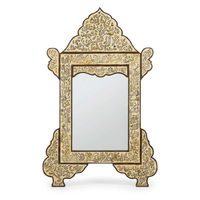 Wall Mirror — Hand-Painted Arabic Calligraphy on Camel Bone & Wood Frame