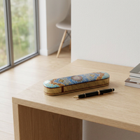 Khatam Micro-Mosaic & Enamel Elongated Case — Pen, Cigar or Watch Box