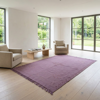 Handwoven Wool Kilim — Mauve Field with Diamond Motif Border