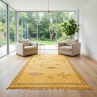 Handwoven Wool Kilim — Saffron Field with Scattered Tribal Symbols