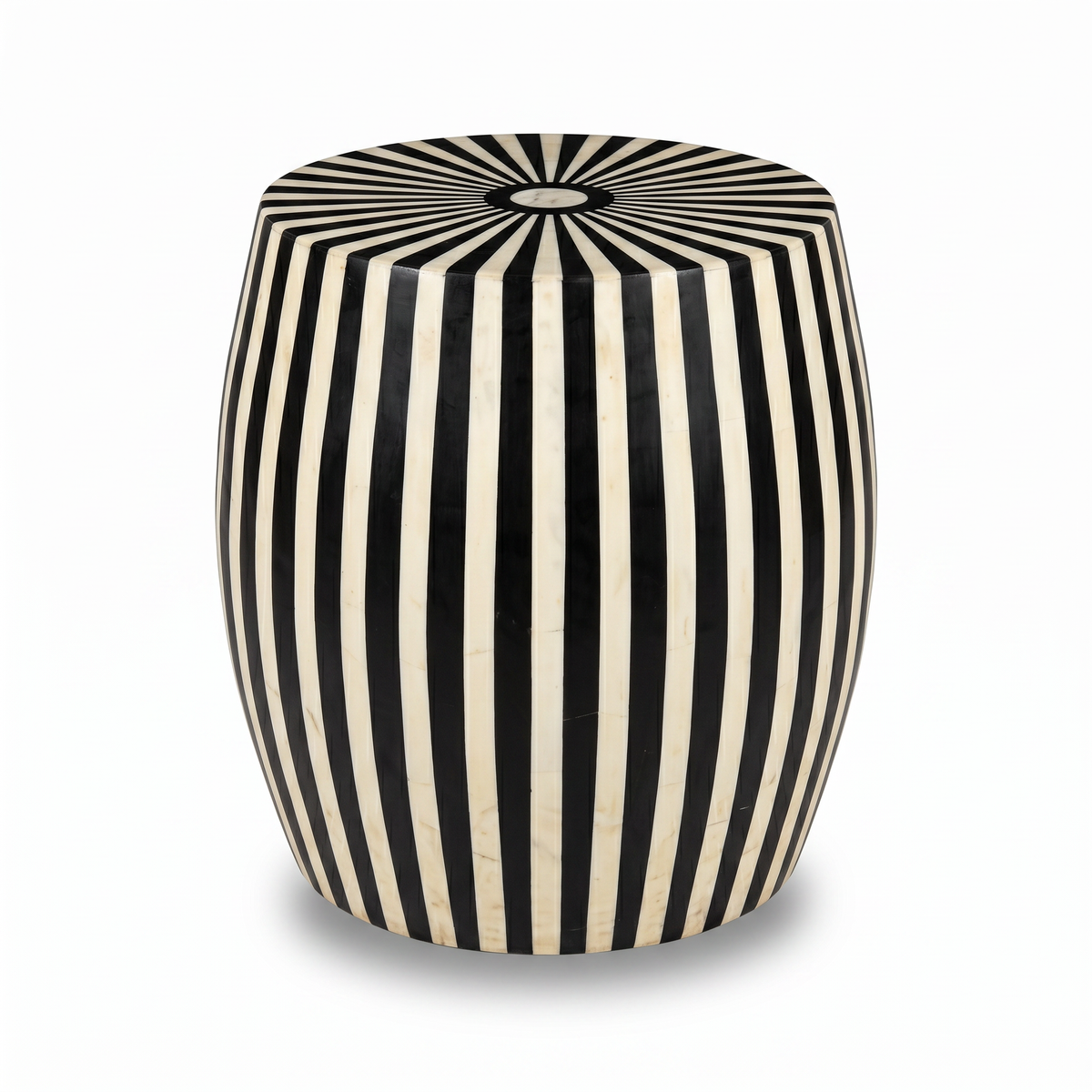 Camel Bone & Resin Drum Stool — Radiating Stripe