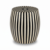 Camel Bone & Resin Drum Stool — Radiating Stripe