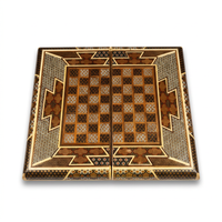 Khatam Micro-Mosaic Chess & Backgammon Board — Full Geometric Star Inlay — 2 in 1