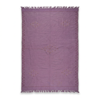 Handwoven Wool Kilim — Mauve Field with Diamond Motif Border