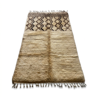 Handknotted Wool Beni Ourain Rug — Ivory Field with Architectural Tribal Lattice