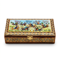 Khatam Micro-Mosaic Box — Hand-Painted Polo Miniature Lid