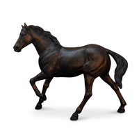 Life-Size Bronze Horse Sculpture — Cantering Stallion in Dark Patina