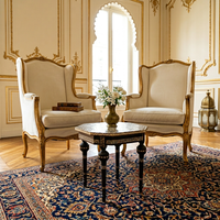Syrian Octagonal Low Table — Hand-Inlaid Mother of Pearl & Camel Bone on Ebony Turned Legs