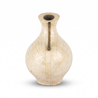 Camel Bone & Brass Ewer — Hand-Inlaid Low Belly Pitcher Form