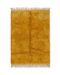 Moroccan Middle Atlas Plain Pile Carpet — Deep Saffron Hand-Knotted Wool