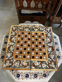 Abalone & Mother of Pearl Chess Board — Diamond Playing Field with Iridescent Floral Border, Board Only