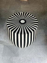 Camel Bone & Resin Drum Stool — Radiating Stripe