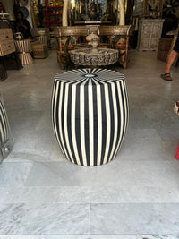 Camel Bone & Resin Drum Stool — Radiating Stripe