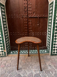 Walnut & Mother of Pearl Kidney Side Table — Dot Grid Inlay
