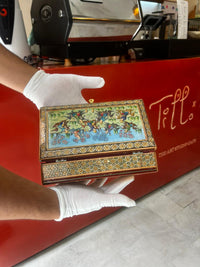 Khatam Micro-Mosaic Box — Hand-Painted Polo Miniature Lid