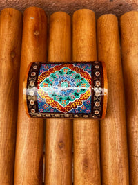 Khatam Micro-Mosaic & Hand-Painted Dome Jewellery Chest — Polychrome Medallion Lid