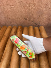 Khatam Micro-Mosaic & Hand-Painted Elongated Case — Peony Garden with Bird