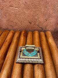 Khatam Micro-Mosaic & Enamel Desk Organiser — Pen Holder & Business Card Tray