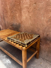 Khatam Micro-Mosaic Chess & Backgammon Board — Full Geometric Star Inlay — 2 in 1