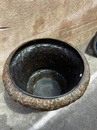 Cast Bronze Garden Urn — Acanthus Leaf Rim & Classical Medici Form — Set of 2