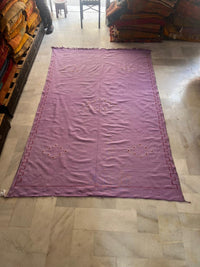 Handwoven Wool Kilim — Mauve Field with Diamond Motif Border