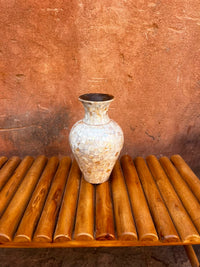 Mother of Pearl Inlaid Ceramic Vase — Mosaic Tessellated Amphora Form