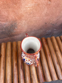 Andalusian Lustreware Ceramic Amphora — Twin Winged Handles with Cobalt & Copper Arabesque — Set of 2